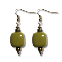 Boucles d'oreilles ice cube vert