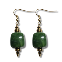 Boucles d'oreilles ice cube vert