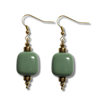 Boucles d'oreilles ice cube vert