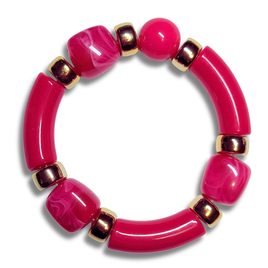 Bracelet Tube Géomix fuchsia