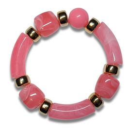 Bracelet Tube Géomix rose bonbon