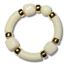 Bracelet Tube Géomix ivoire