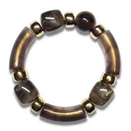 Bracelet Tube Géomix havane