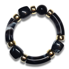 Bracelet Tube Géomix noir