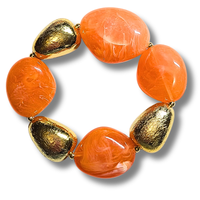 Bracelet galets orange