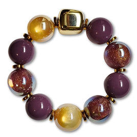 Bracelet Spheria prune doré