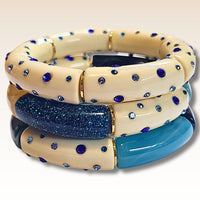 Bracelet Tube strass bleu lagoon