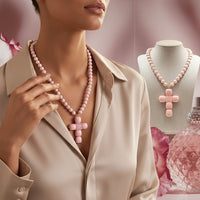 Collier grande croix en cube