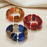 Bracelet lingotin bleu orange rouge