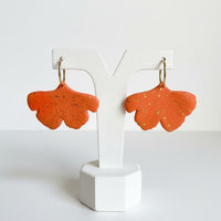 Boucles d'oreilles ginkgo orange