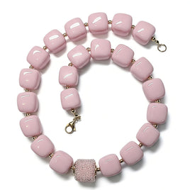 Collier Cube rose