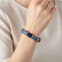 Bracelet Ice cube ambre et marine