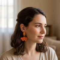 Boucles d'oreilles ginkgo mangue