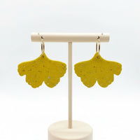 Boucles d'oreilles ginkgo jaune