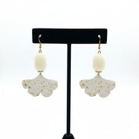 Boucles d'oreilles ginkgo blanc