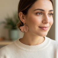 Boucles d'oreilles ginkgo saumon