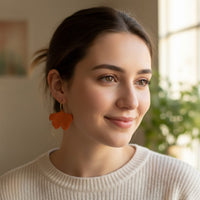 Boucles d'oreilles ginkgo orange