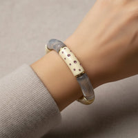 Bracelet Tube strass gris et ivoire