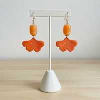 Boucles d'oreilles ginkgo mangue