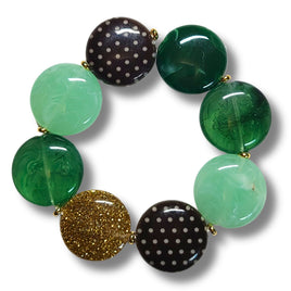 Bracelet Scoopy jade et émeraude