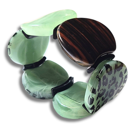 Bracelet palets menthe verte