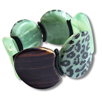 Bracelet palets menthe verte