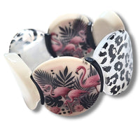 Bracelet palets flamand rose