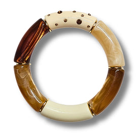 Bracelet Tube strass Crème caramel