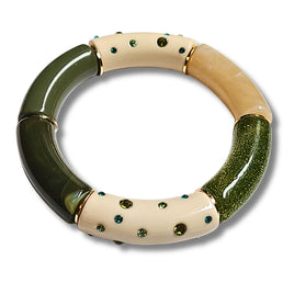 Bracelet Tube strass forêt luxuriante